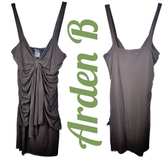 NWOT ARDEN B VINTAGE Y2K MESH SEMI SHEER RUCHED CHOCOLATE BROWN TANK, MEDIUM - Picture 9 of 9